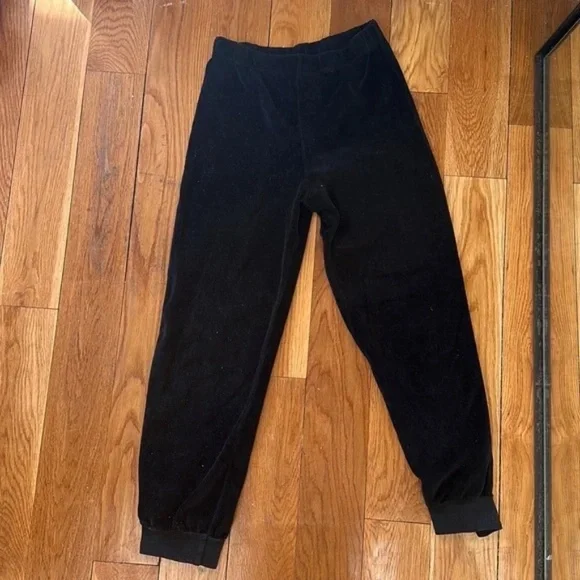 Suzie Kondi Black Velour Track Pants - Picture 2 of 3